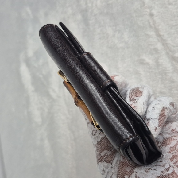 Gucci Dark Brown Bi-Fold Bamboo Leather Wallet - Picture 17 of 17